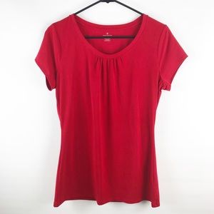 Worthington Red Short Sleeve Blouse Size M